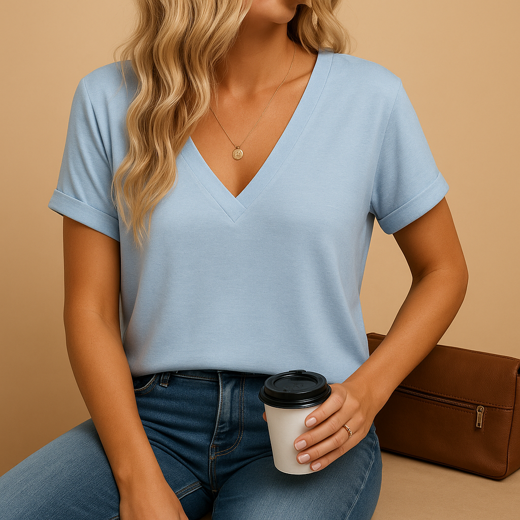 V-neck puff sleeve blouse for women | Harper