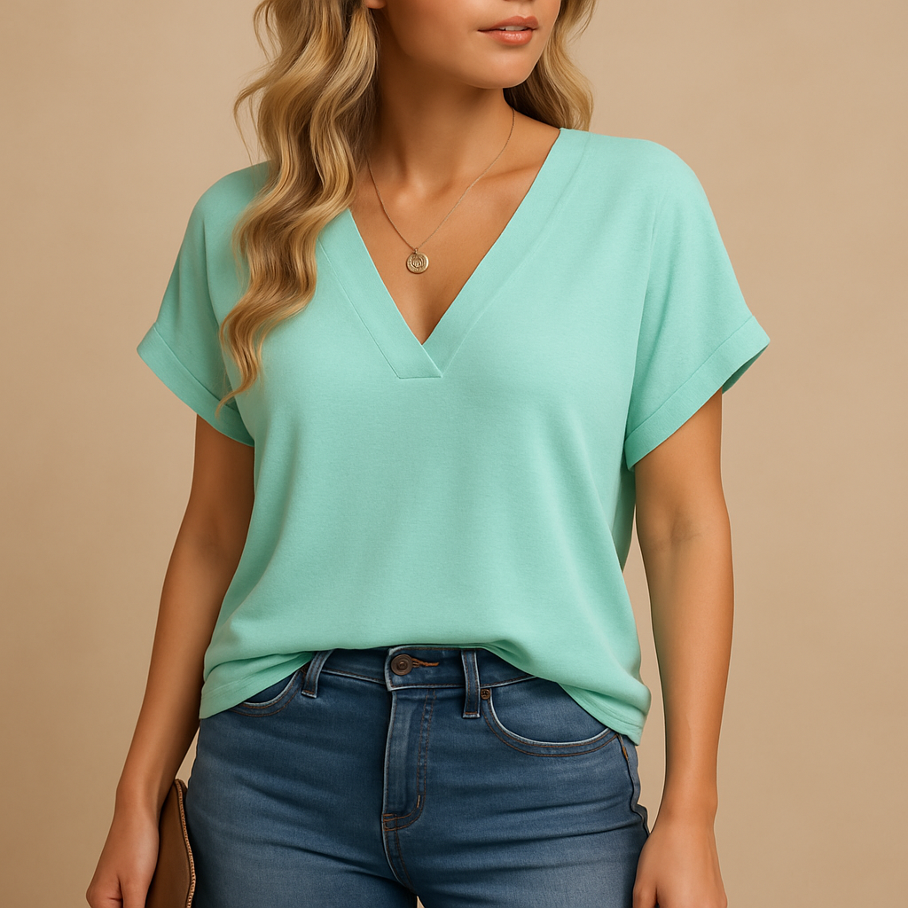 V-neck puff sleeve blouse for women | Harper